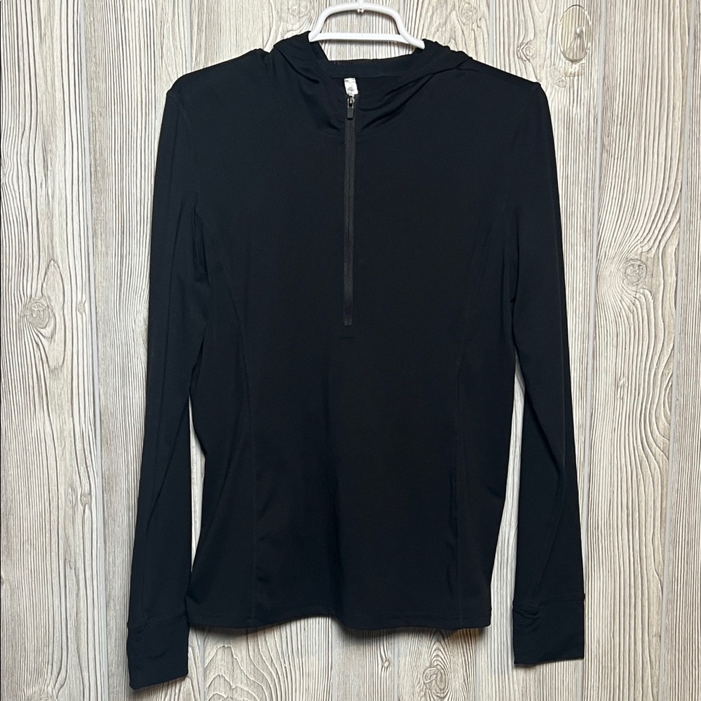 Fabletics black  1/4 Zip Hoodie Size Large